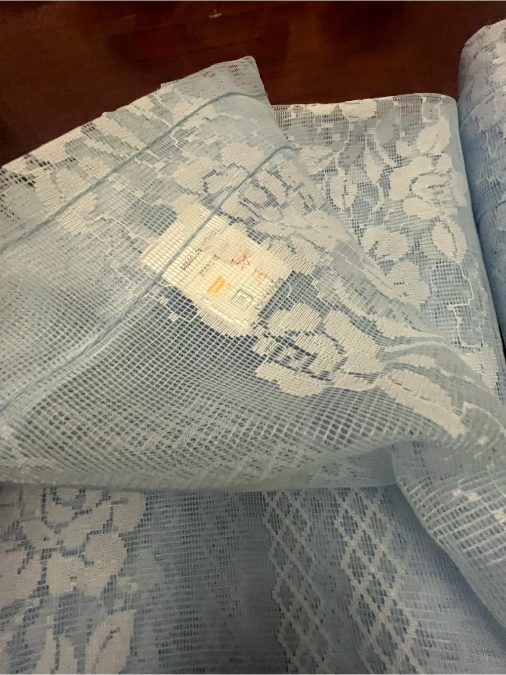 Light Blue Sheer Mesh Fabric Panel/ Curtain (2)